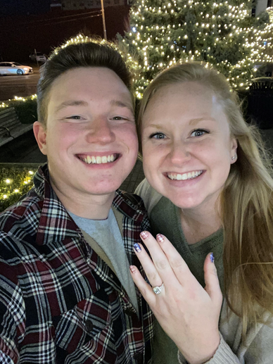 Kyle Johnson and Danielle Norton showing her engagment ring